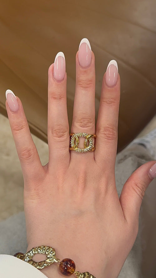 Bague copie or en acier inoxydable