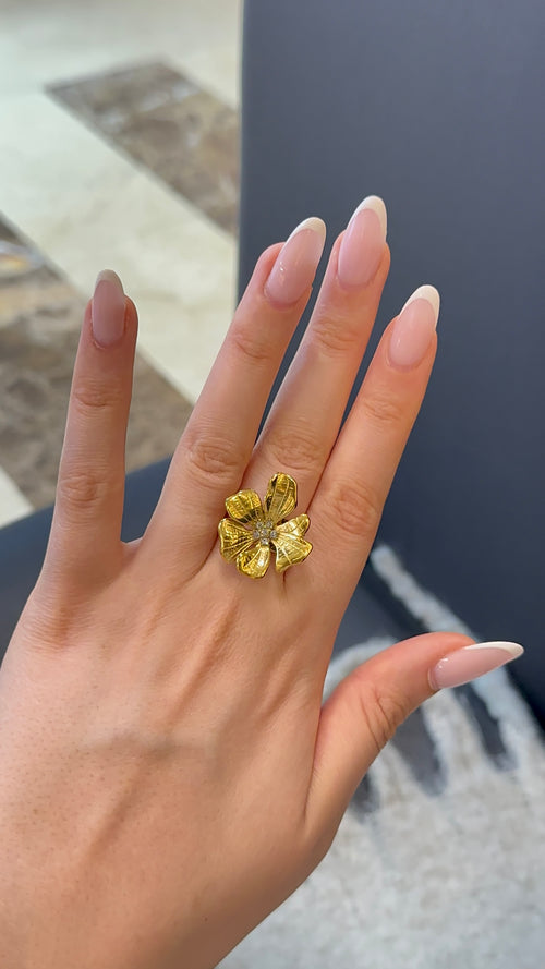 Bague Flora en acier inoxydable français