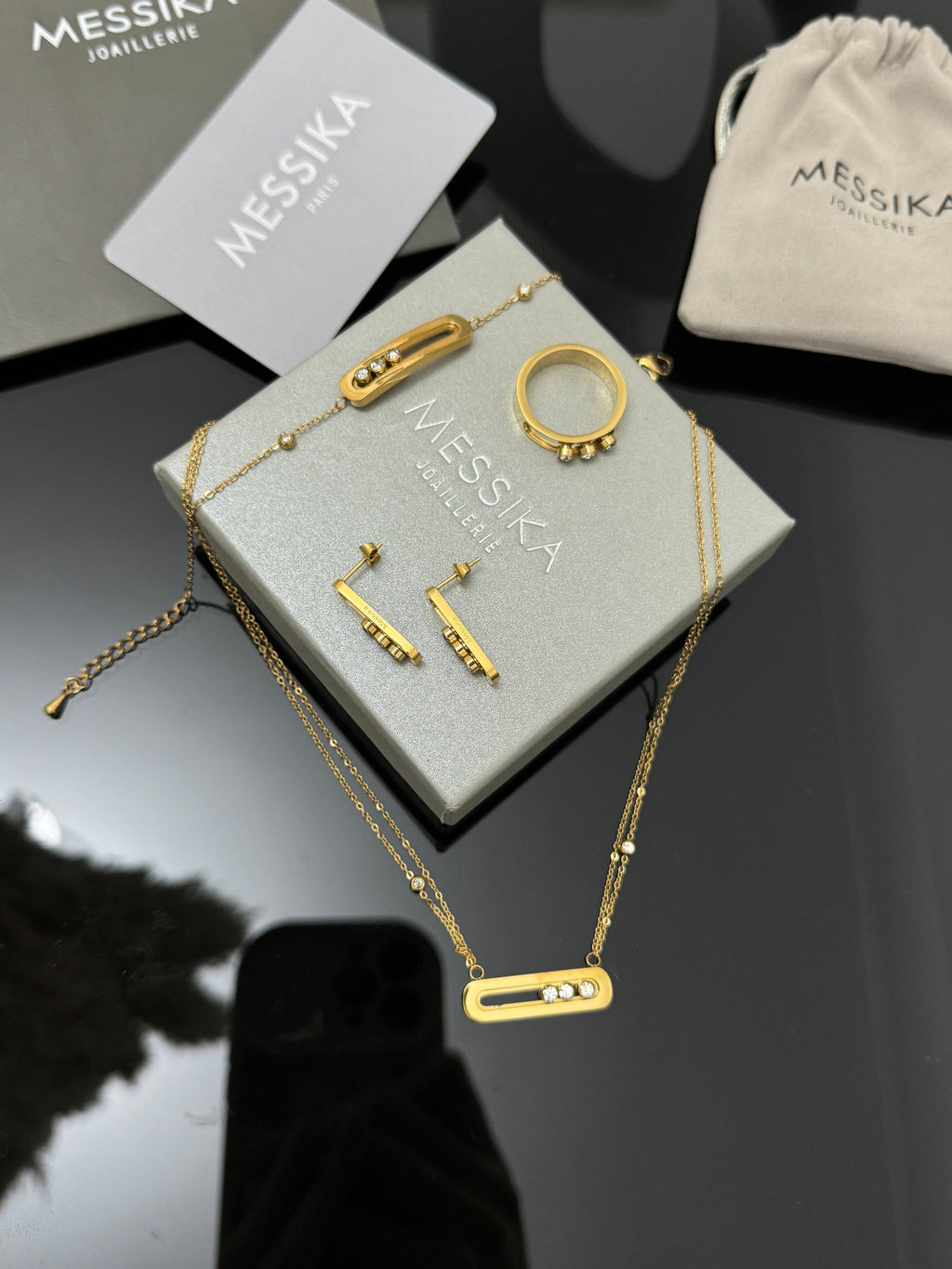 Parure style Messika en acier inoxydable