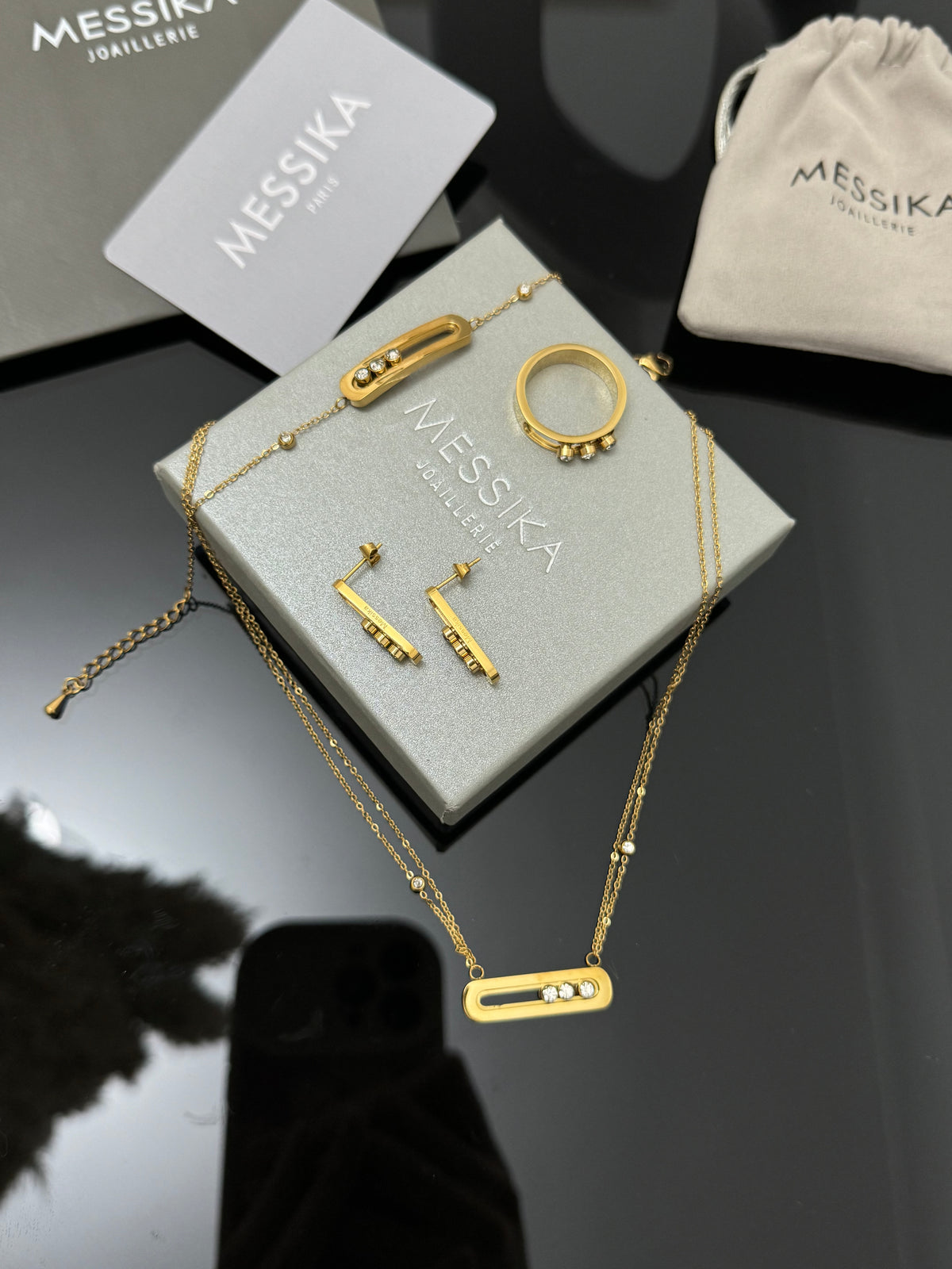 Parure style Messika en acier inoxydable