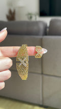 Duo bracelet & bague à touche arabesque avec pierre zircon