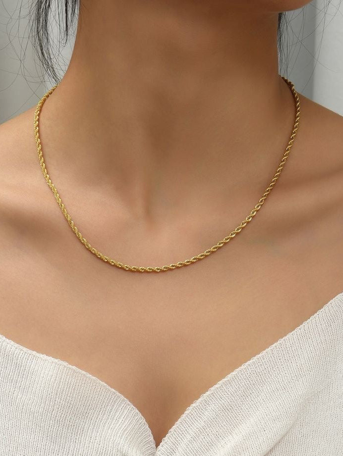 Collier cordon fin en acier inoxydable