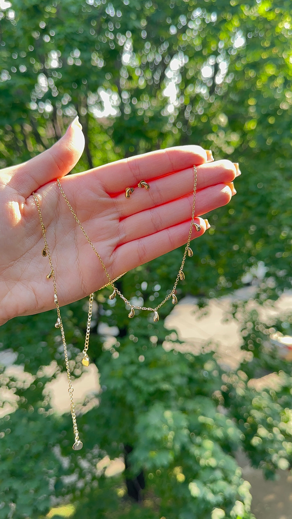 Parure “Goutte” en acier inoxydable