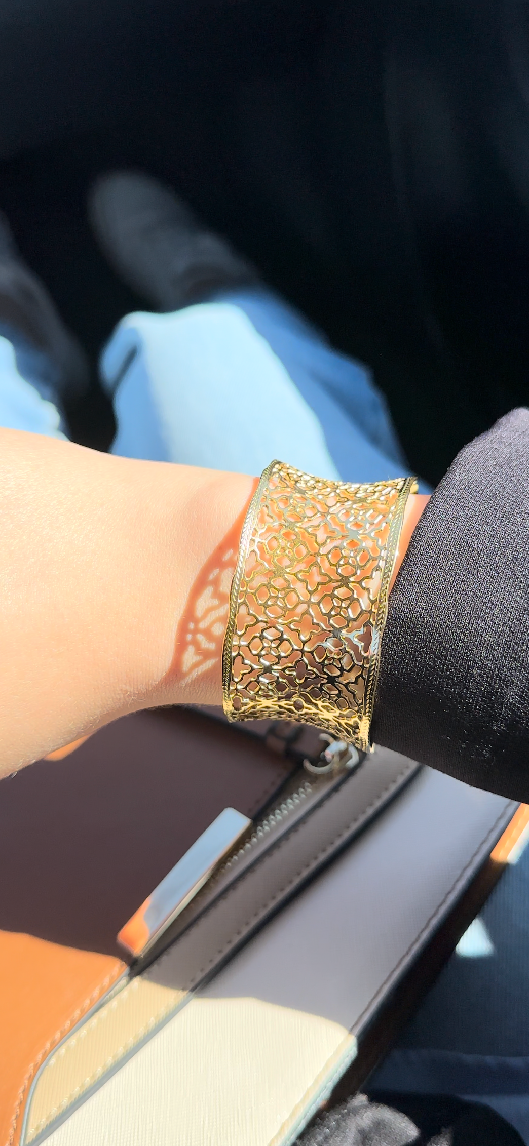 Bracelet arabesque ajustable en acier inoxydable,