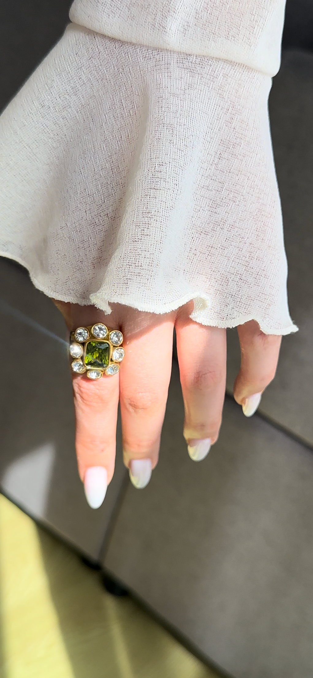 Bague zircon verte