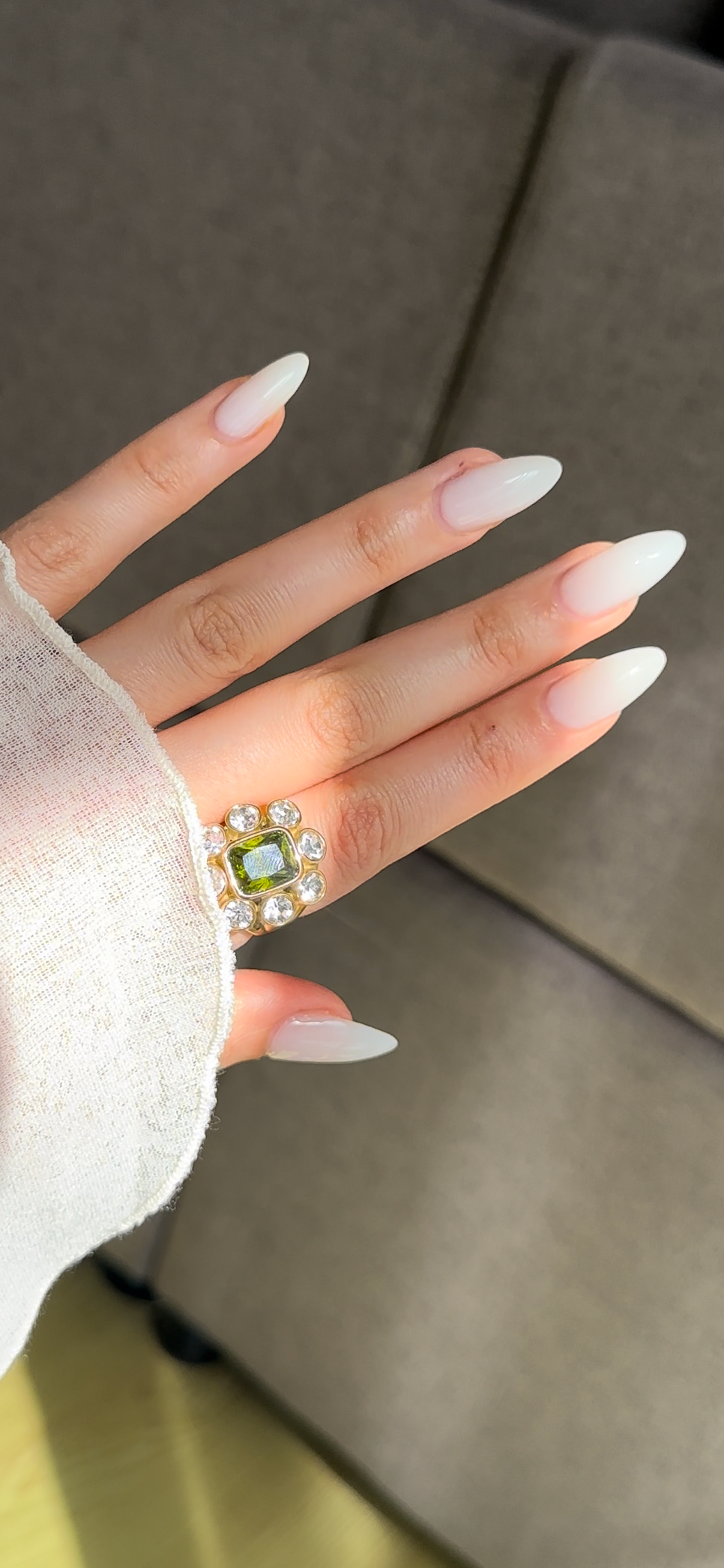 Bague zircon verte